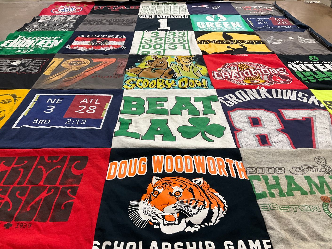 T-shirt quilt featuring new england patriots by Judi from MA