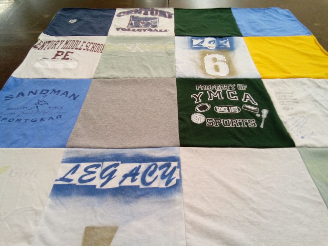 T-shirt quilt featuring volleyball team by Tonya from CO