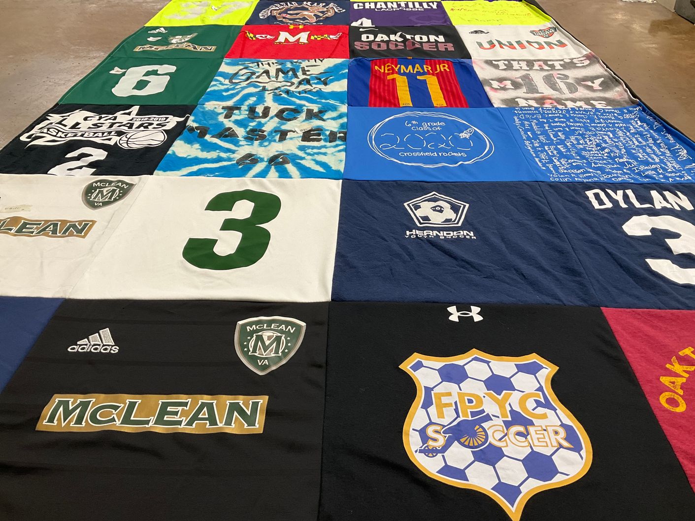 T-shirt quilt featuring mclean high school soccer, fpcyc soccer by Jen from VA