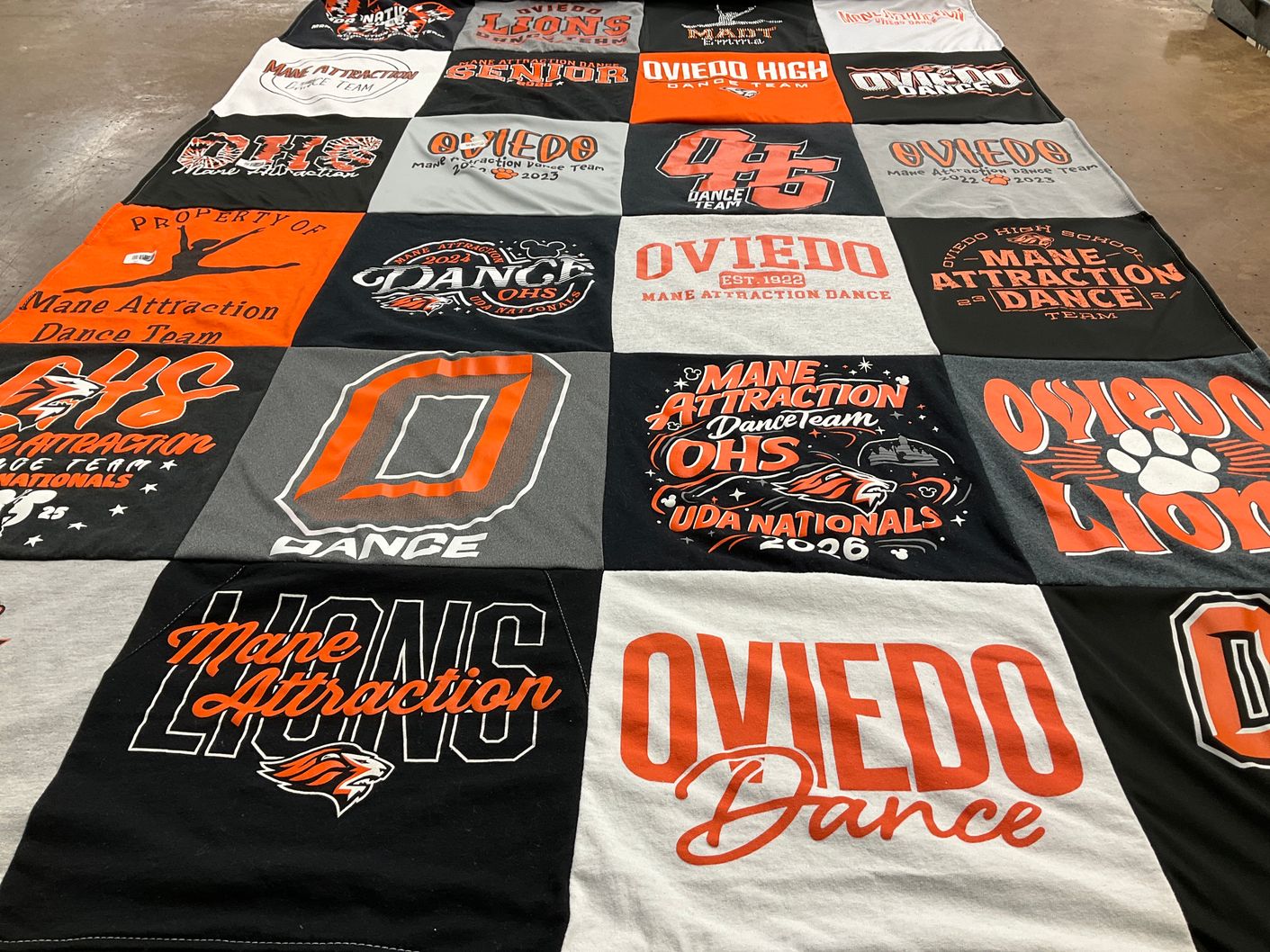 T-shirt quilt from oviedo high school by Ana from FL