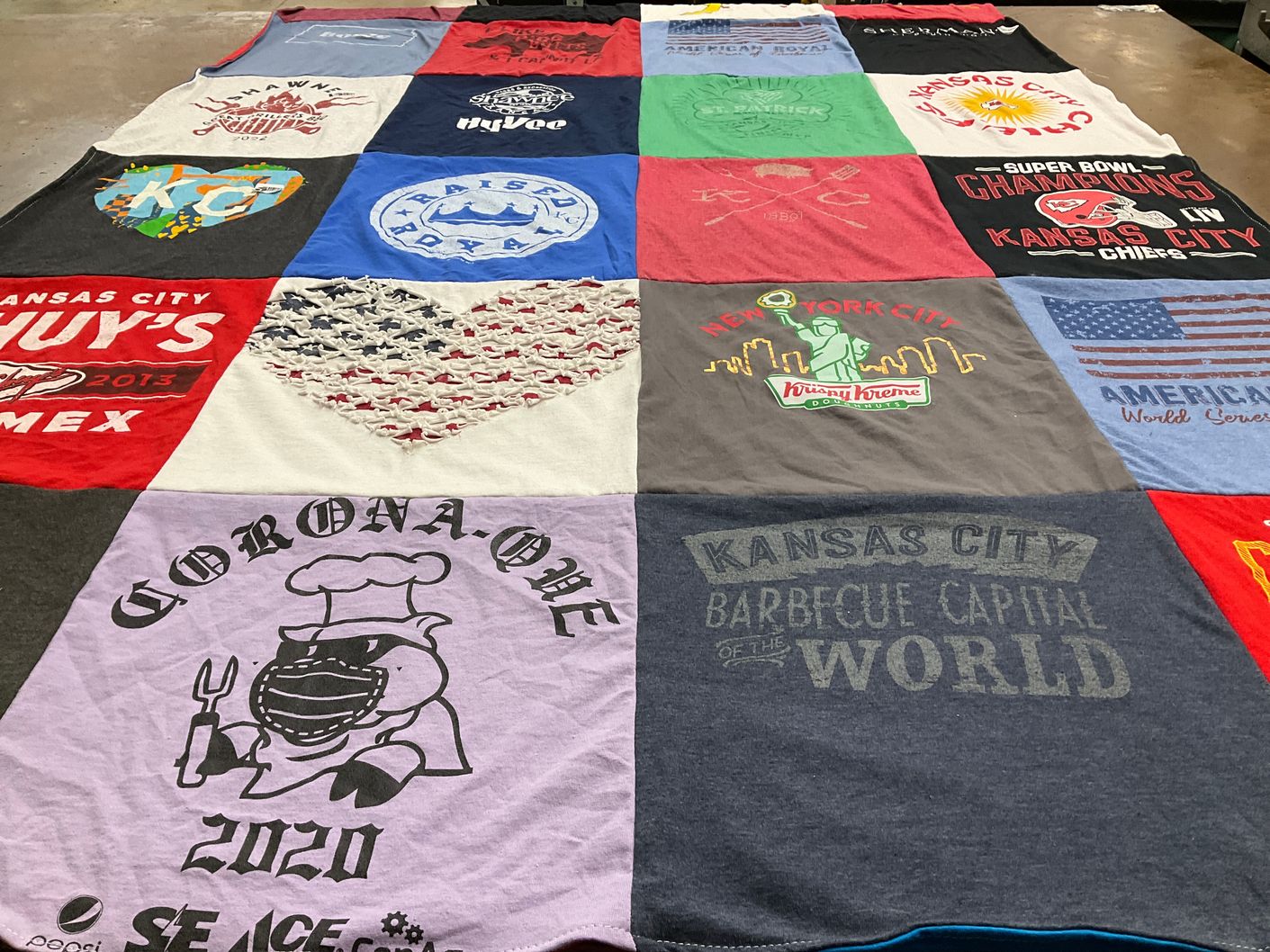 T-shirt quilt featuring kansas city chiefs by Tracy from KS