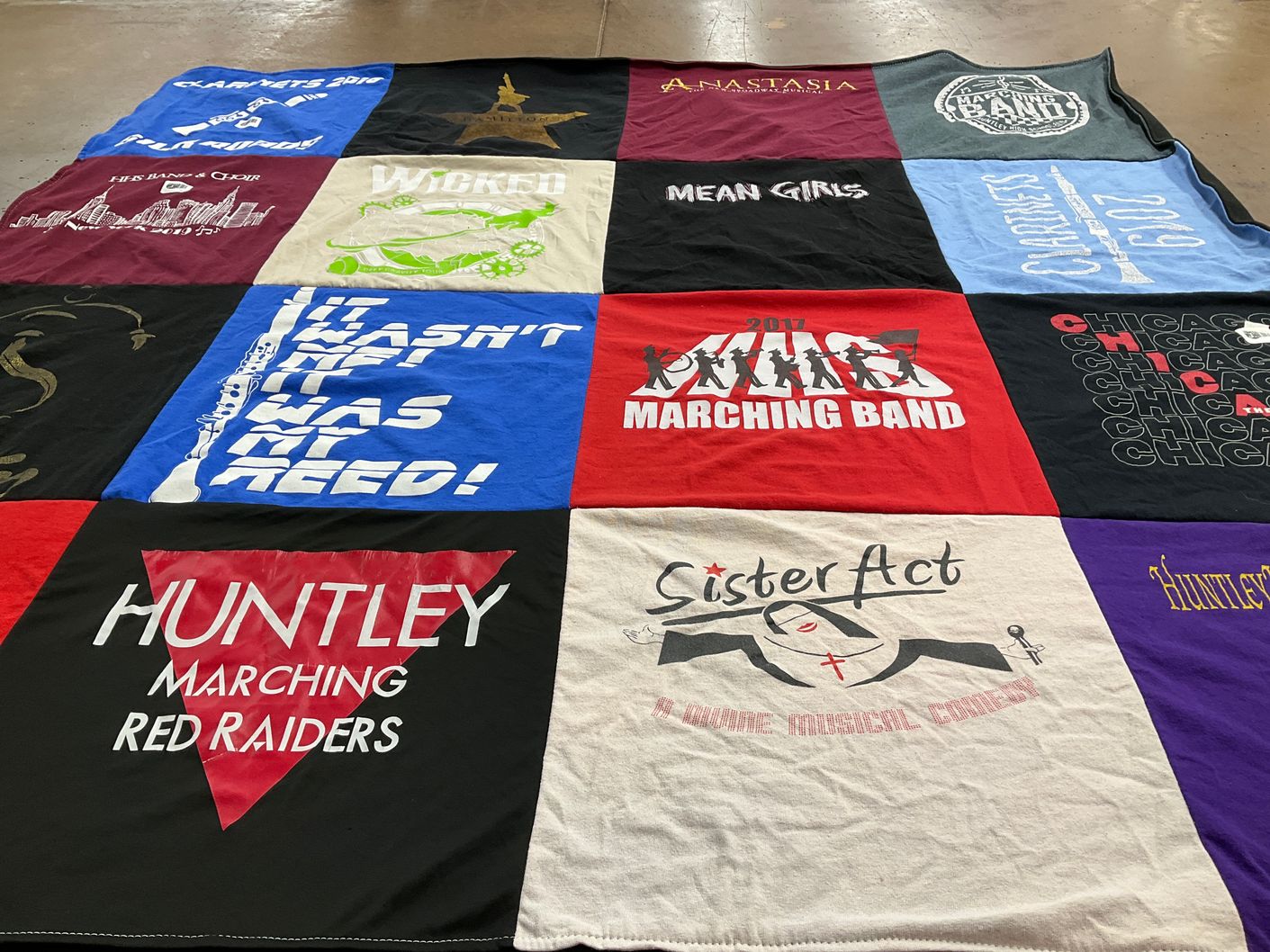 T-shirt quilt from huntley high school by Lily from IL