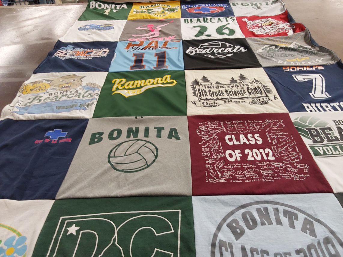 T-shirt quilt featuring bonita vista high school bearcats by Renee from CA