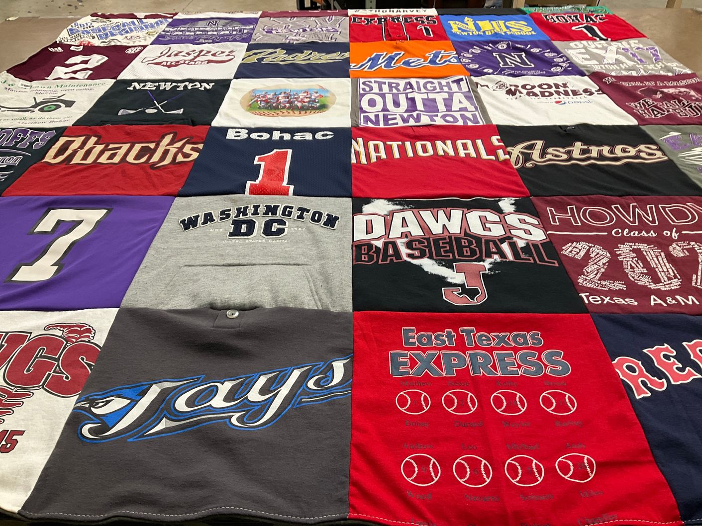 T-shirt quilt featuring washington nationals, astros by Nancy from TX