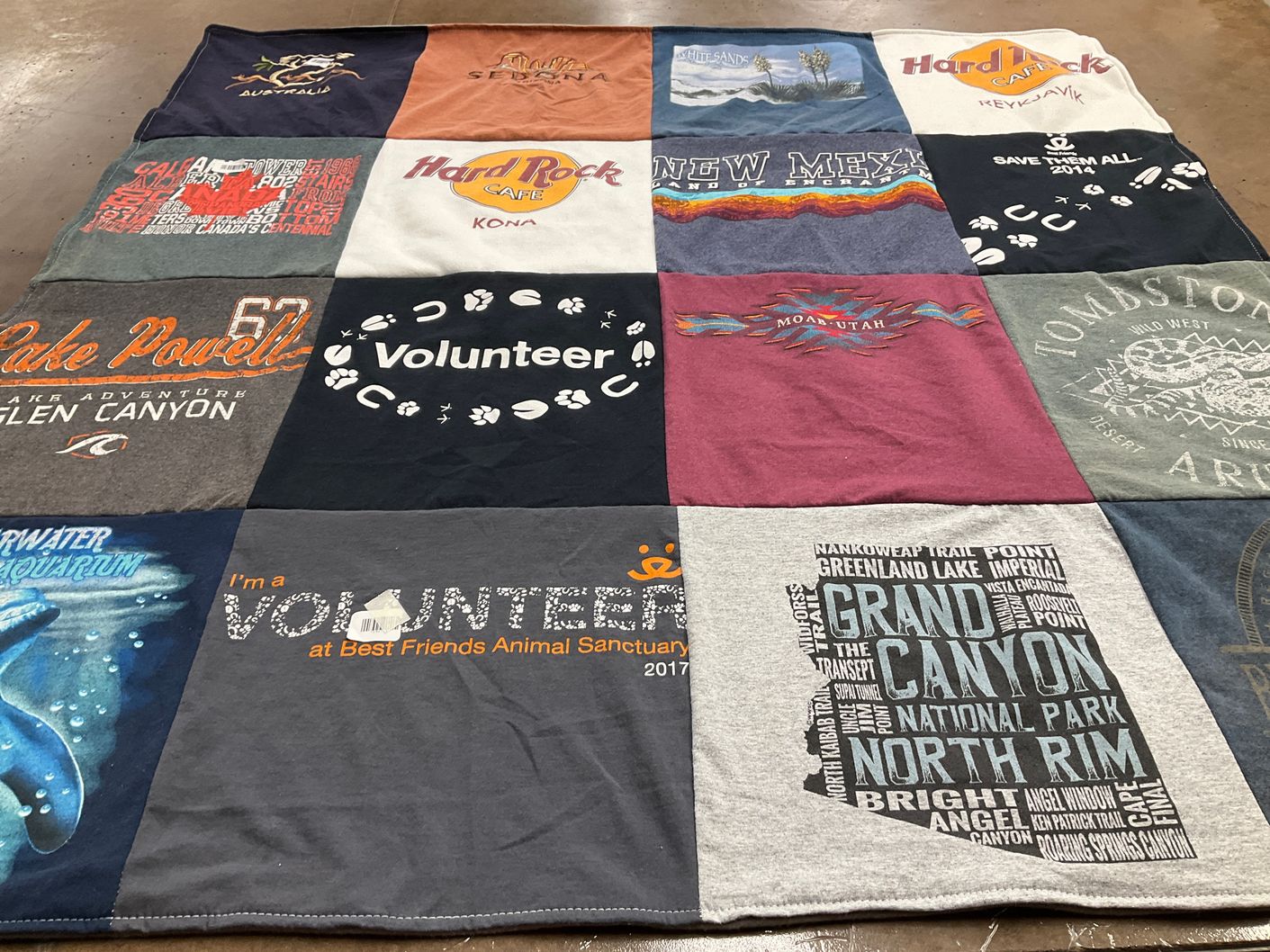 T-shirt quilt with volunteering, animals themes by Kenneth from FL