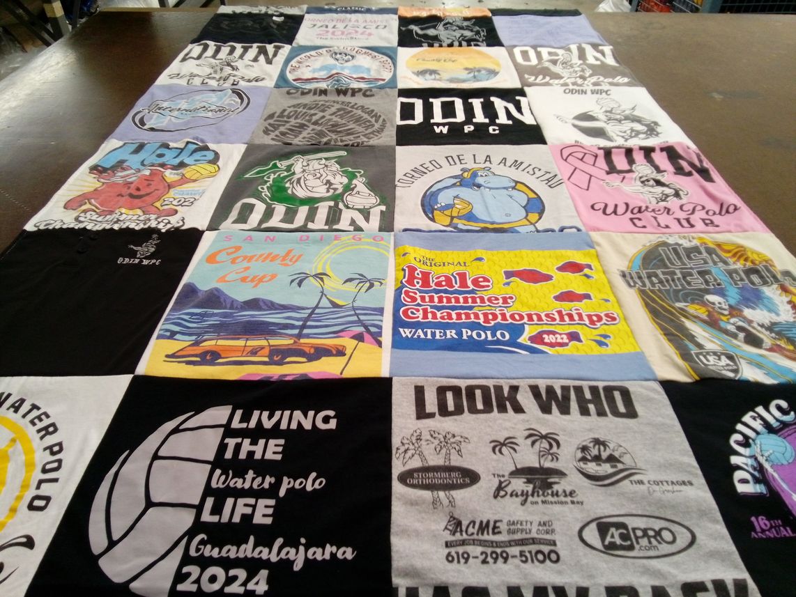 T-shirt quilt featuring odin water polo club by Amy from CA