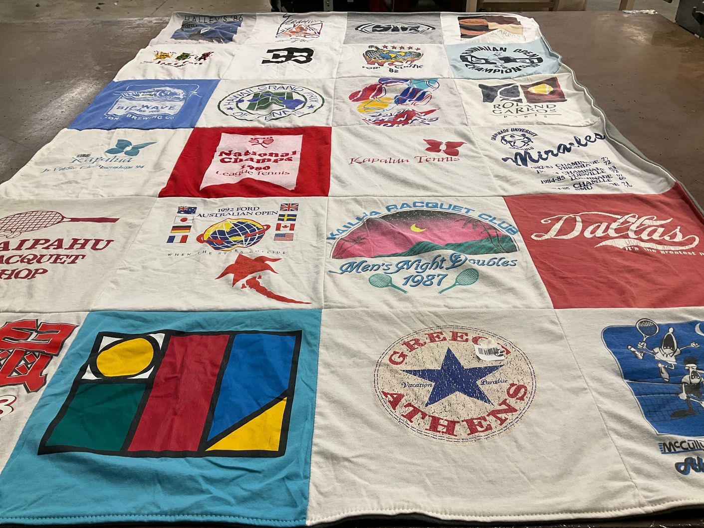 T-shirt quilt with tennis, sports themes by Elijah from TX