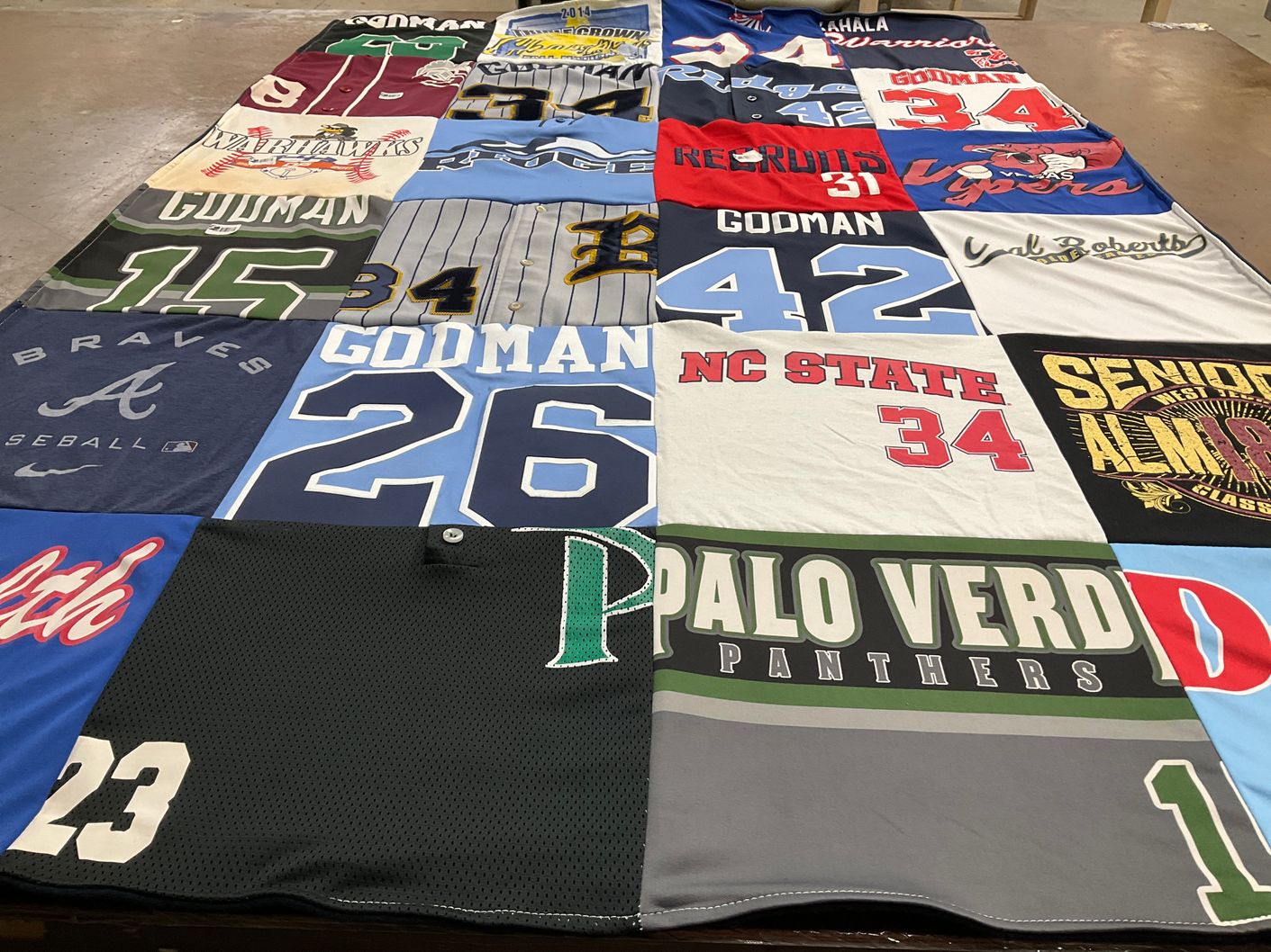 T-shirt quilt from north carolina state university, palo verde high school by Matthew from OK