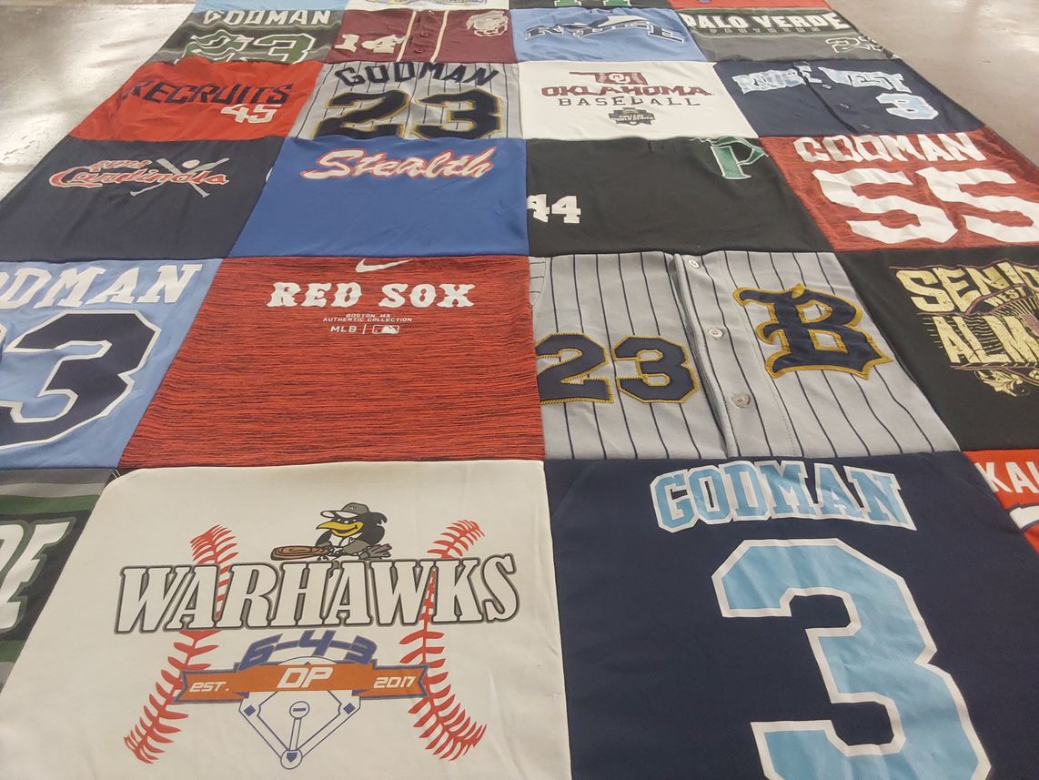 T-shirt quilt featuring warhawks by Matthew from TX