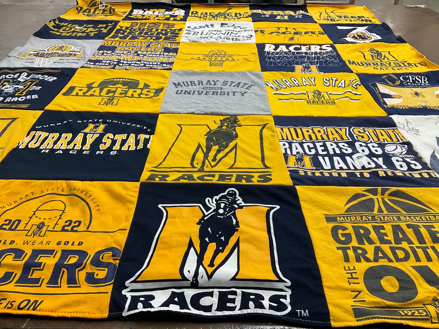 T-shirt quilt featuring murray state university basketball, murray state university football by Lynne from KY
