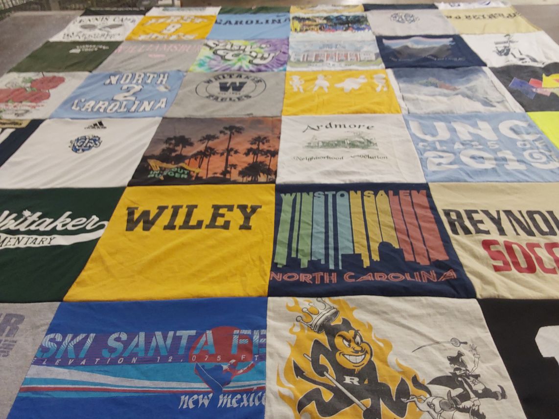 T-shirt quilt featuring soccer team by Lana from NC