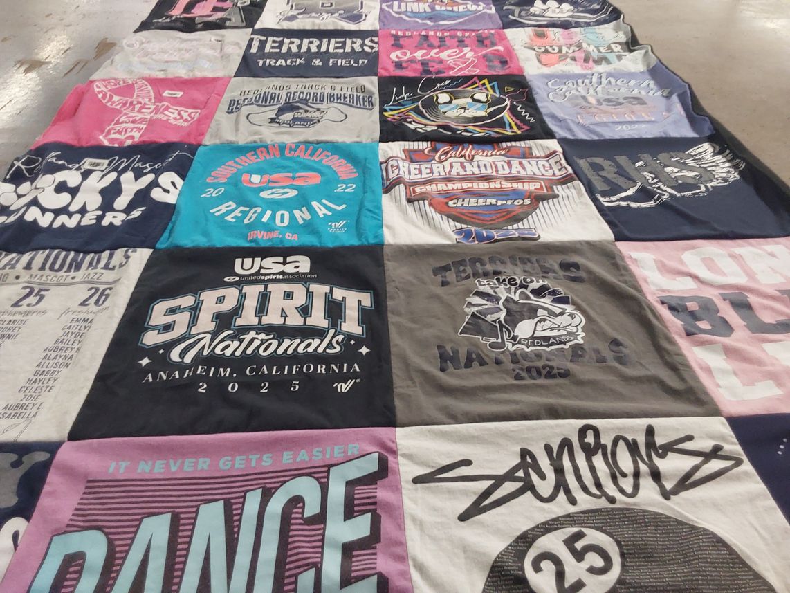 T-shirt quilt from redlands high school by Cecilia from CA