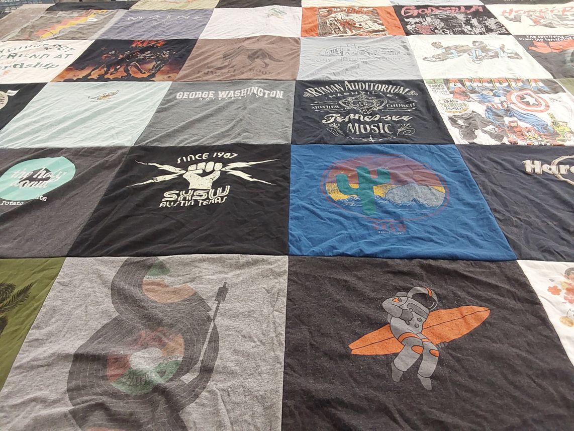 T-shirt quilt from george washington university by Marian from PA