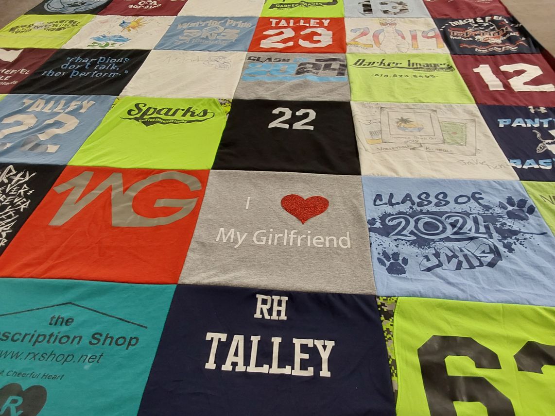 T-shirt quilt from johnston city high school by Brittany from IL