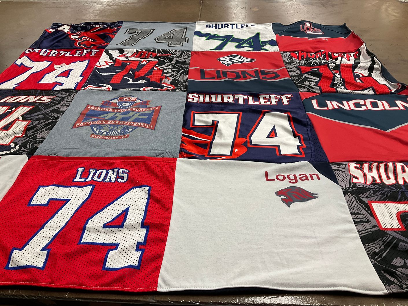 T-shirt quilt featuring lions football by Alicia from RI