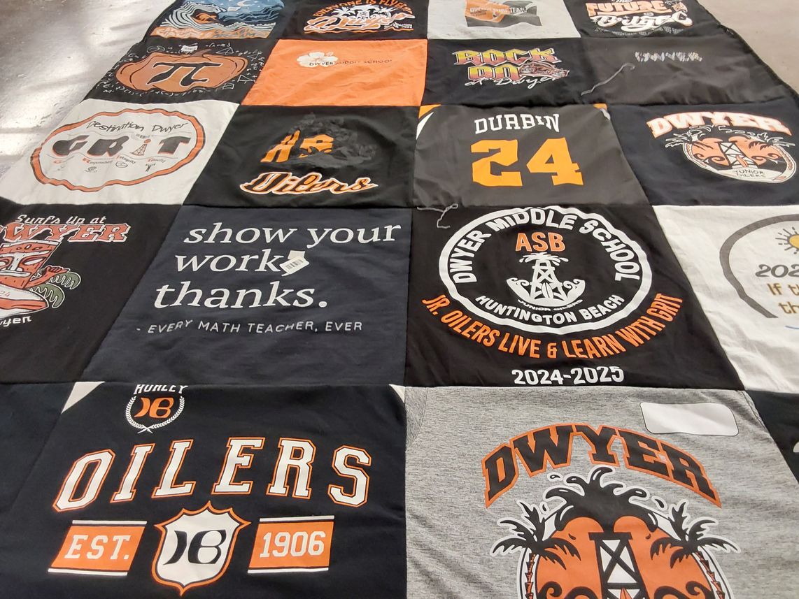 T-shirt quilt featuring dwyer oilers by Judy from CA