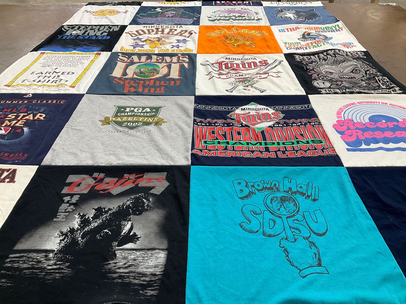 T-shirt quilt featuring minnesota twins, minnesota gophers by Denise from MN