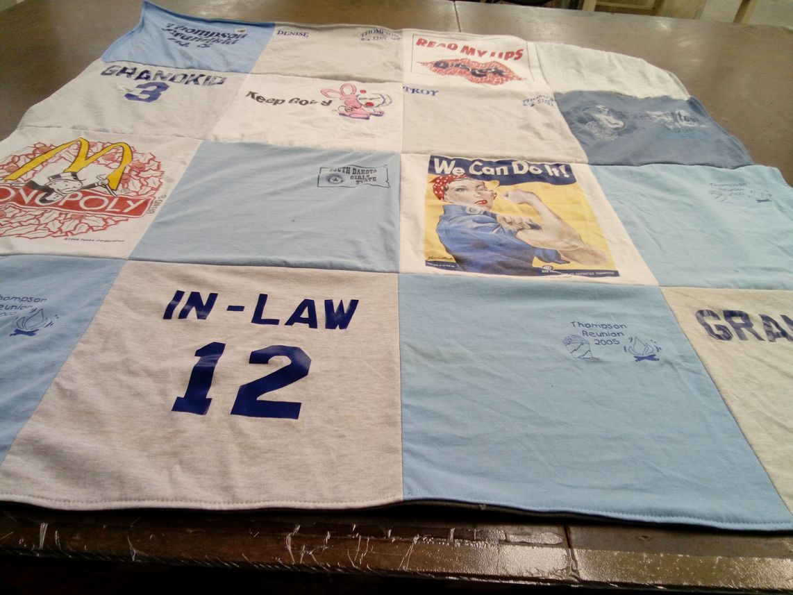 T-shirt quilt from south dakota state university by Denise from MN