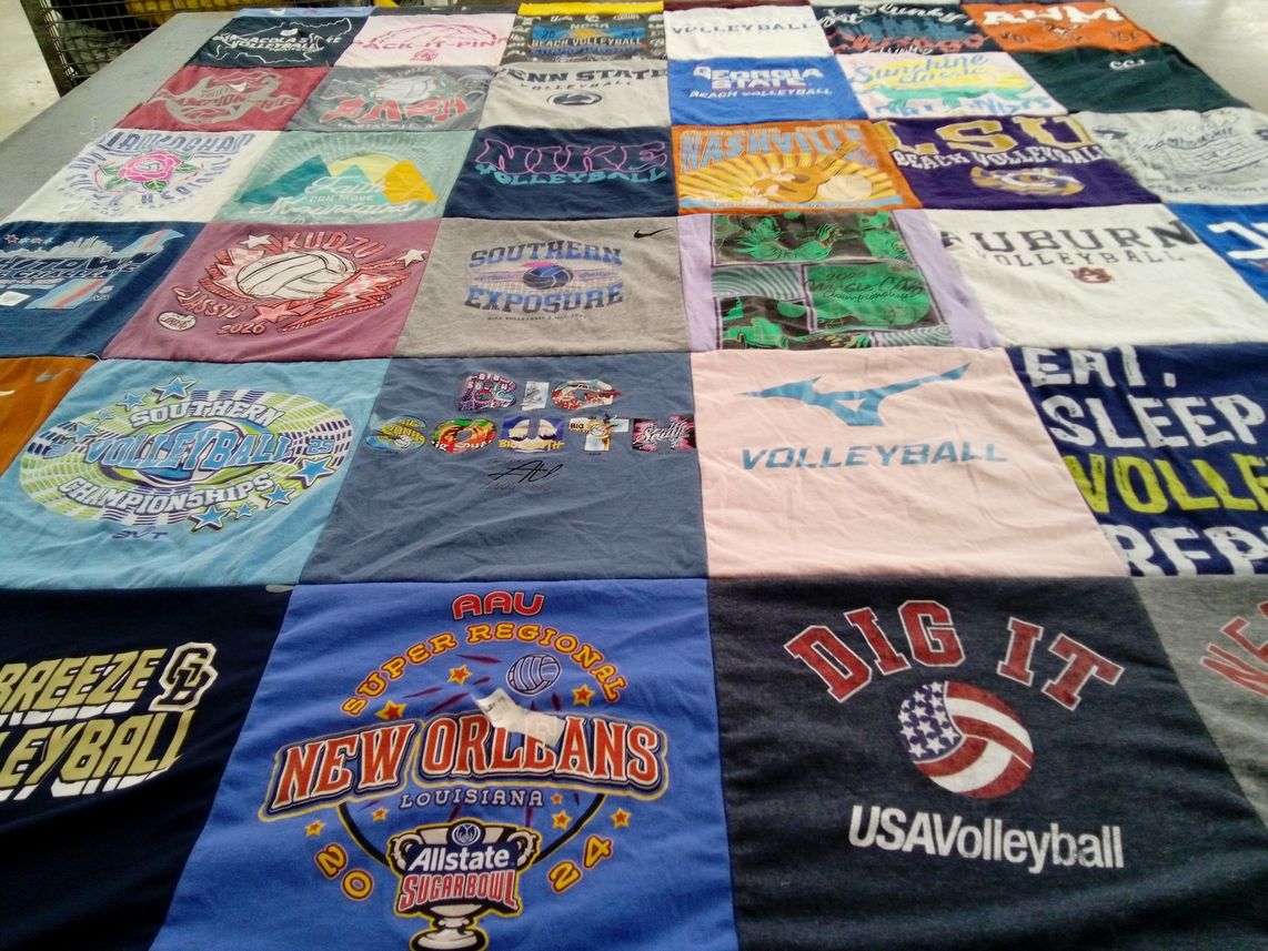 T-shirt quilt from auburn university, penn state university by Claire from FL