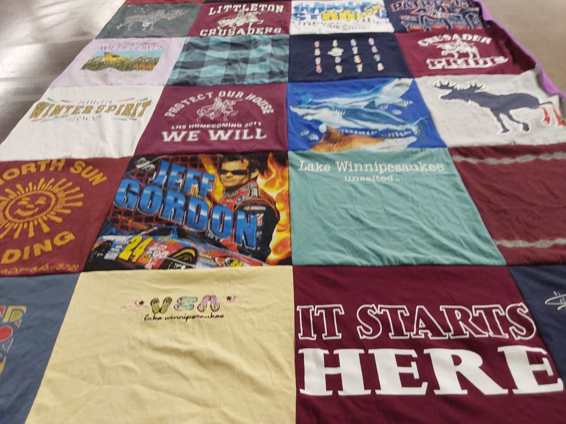 T-shirt quilt from littleton high school by Tambra from NC
