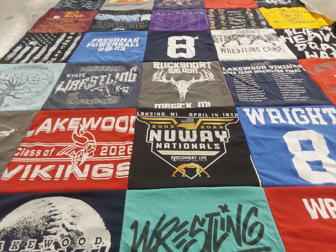 T-shirt quilt featuring lakewood vikings by Julie from MI
