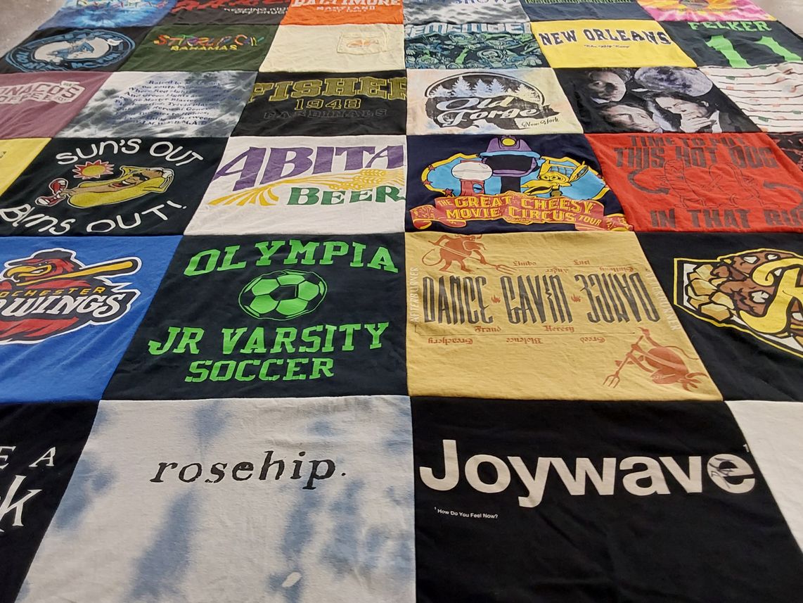 T-shirt quilt featuring rochester wings by karin from NY