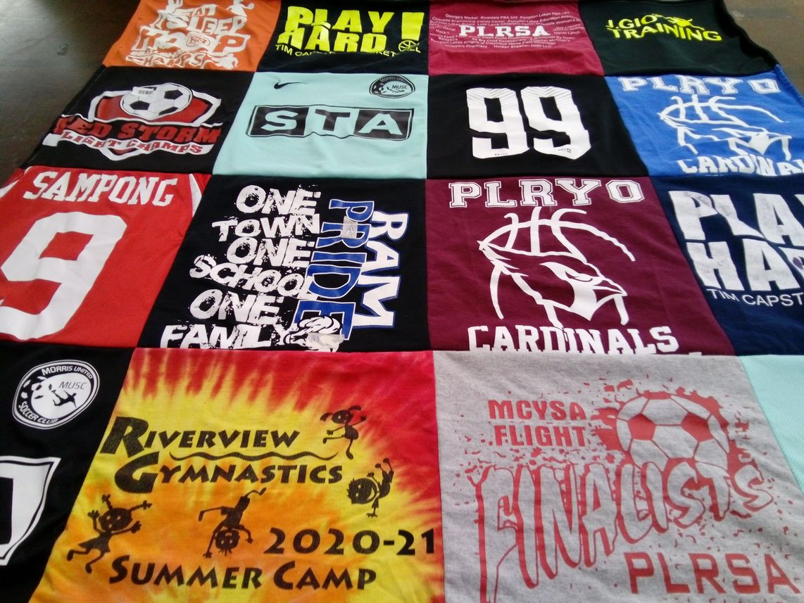 T-shirt quilt featuring plryo cardinals, red storm by Mya from NJ