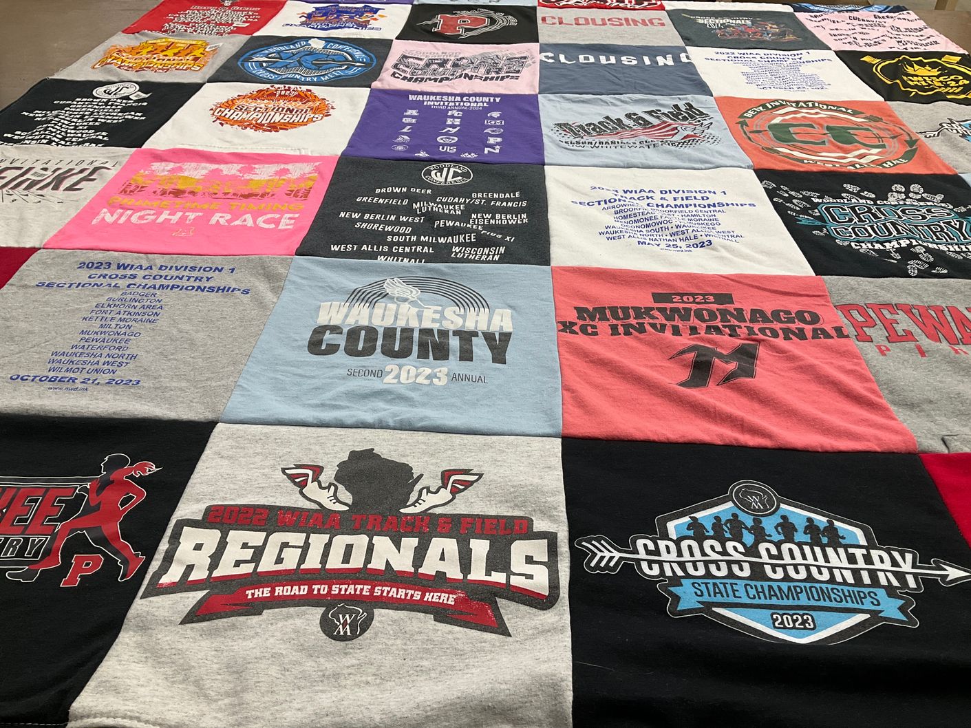 T-shirt quilt from waukesha north high school, mukwonago high school by shelly from WI