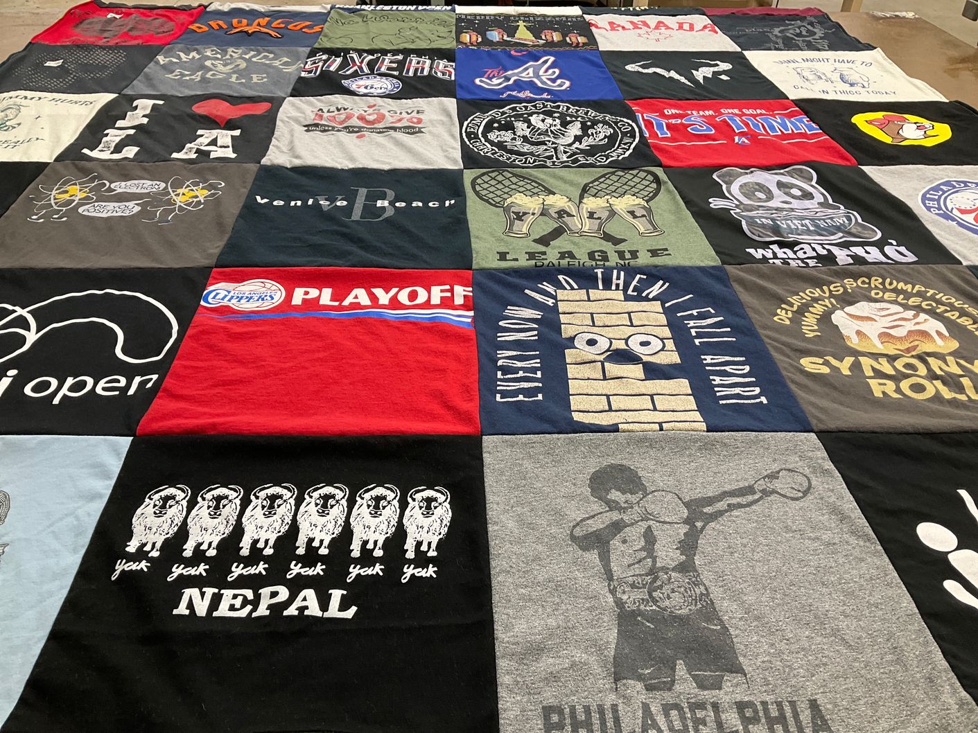 T-shirt quilt featuring los angeles clippers, philadelphia sixers by Diane from SC