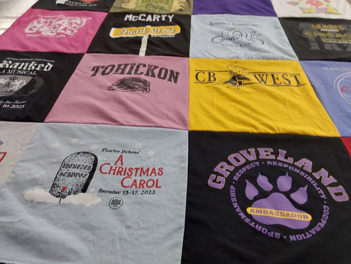 T-shirt quilt from tohickon high school, central bucks west high school by Samantha from PA