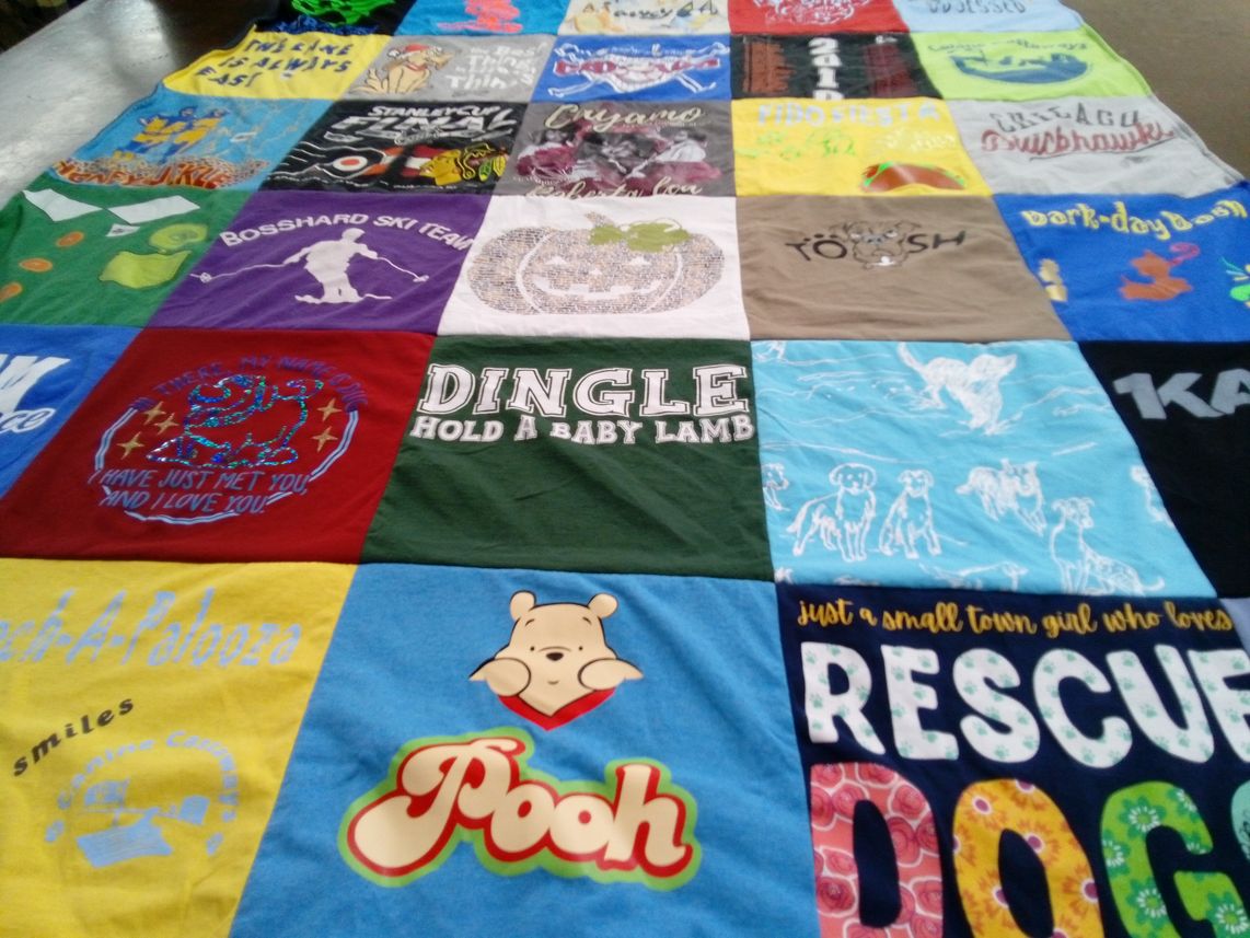 T-shirt quilt with pets, animals themes by Patricia from FL