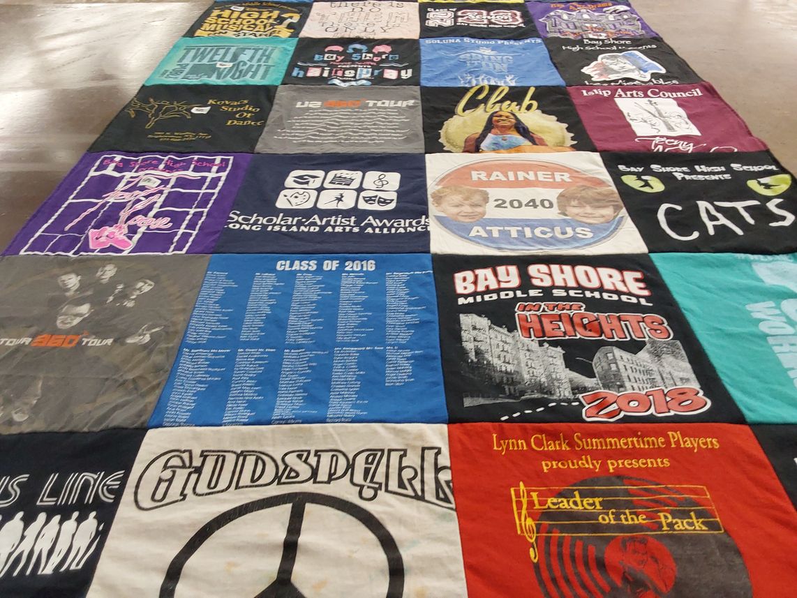 T-shirt quilt from bay shore middle school by Terri from NY