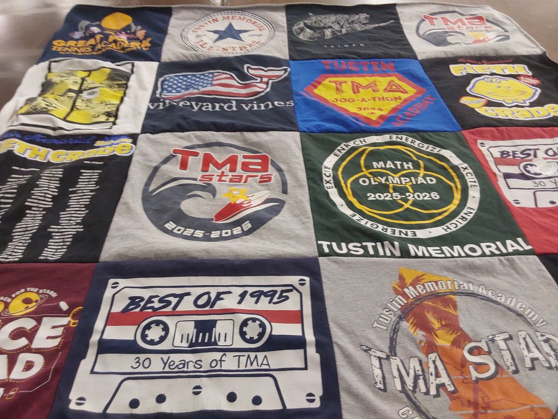 T-shirt quilt from tustin memorial academy by Wanhsin from CA