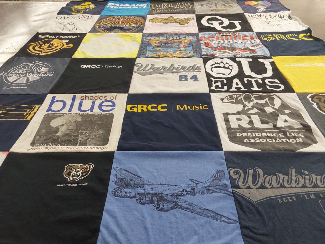 T-shirt quilt featuring warbirds by Alyse from MI