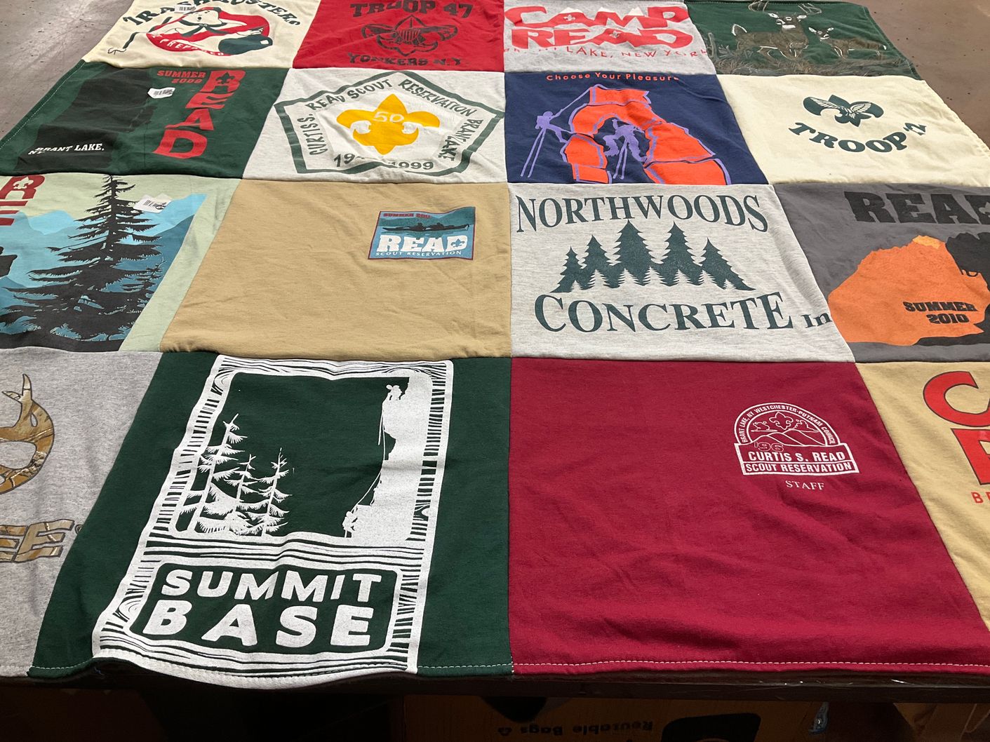 T-shirt quilt from curtis s. read scout reservation by Greta from NY