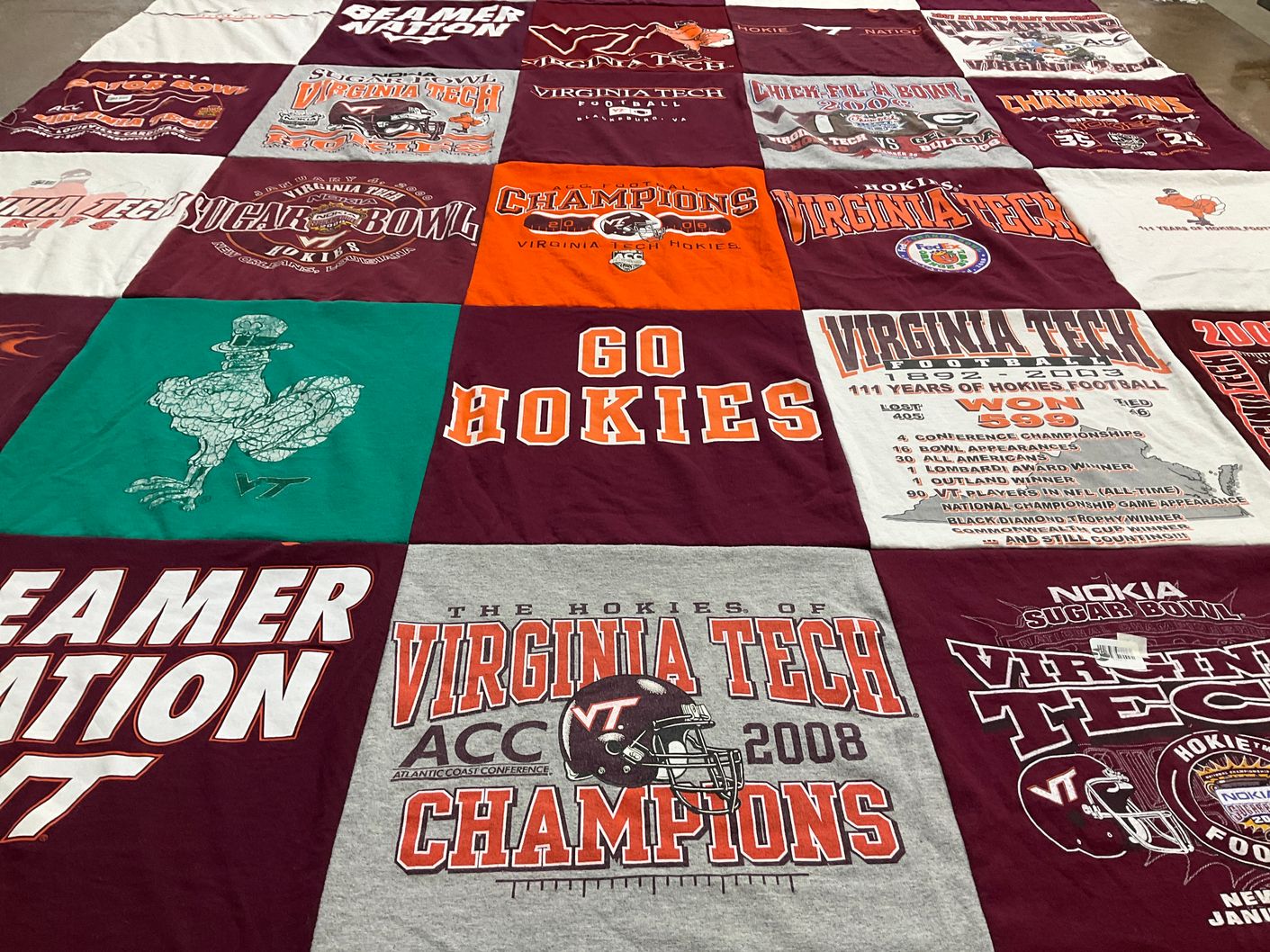 T-shirt quilt featuring virginia tech by Robert from FL