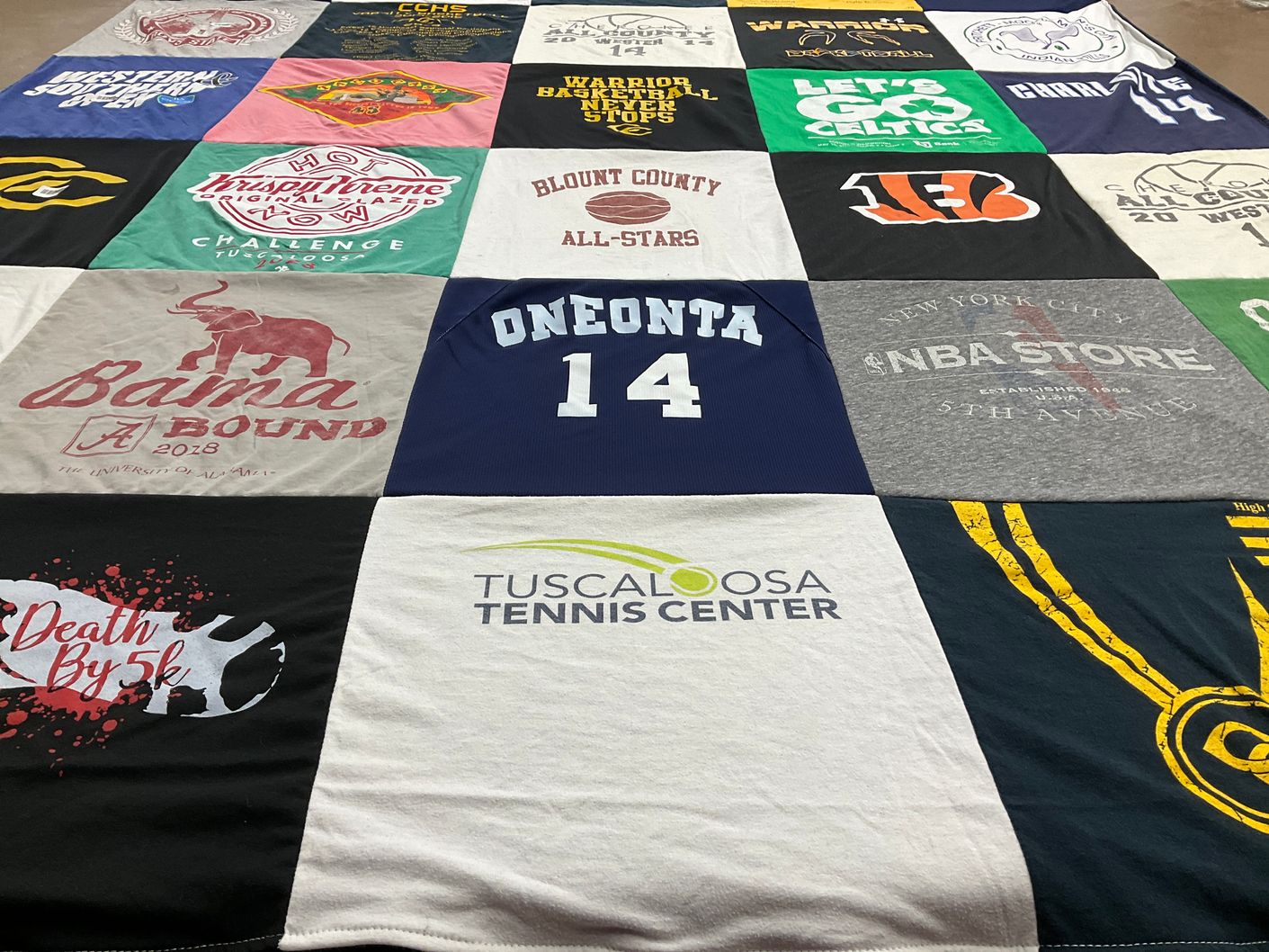 T-shirt quilt featuring oneonta high school, bama football by Bailey from AL