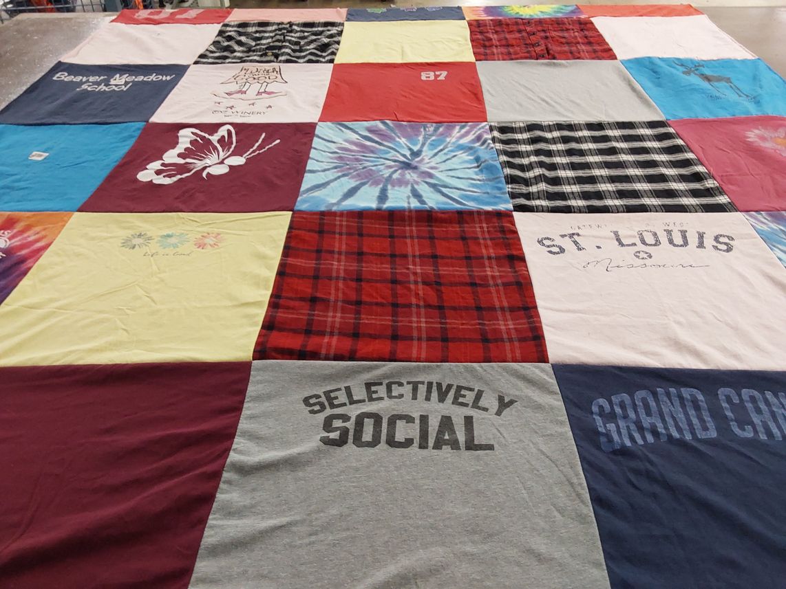 T-shirt quilt from beaver meadow school by Debbie from NH