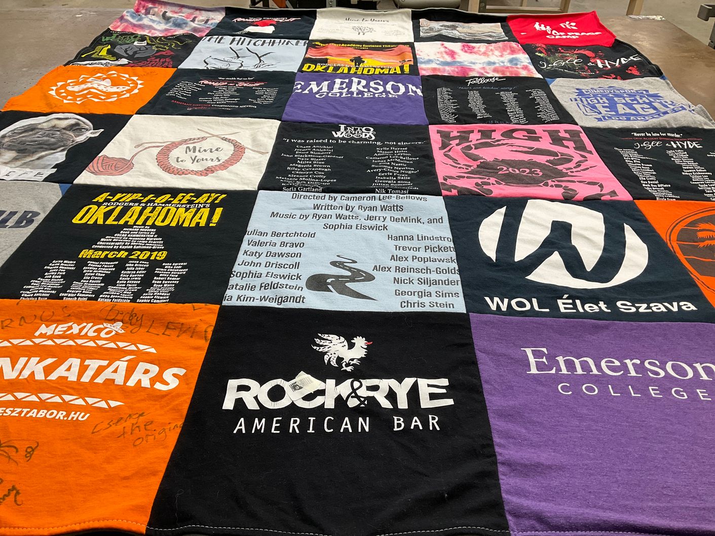 T-shirt quilt from emerson college by Mike from CA