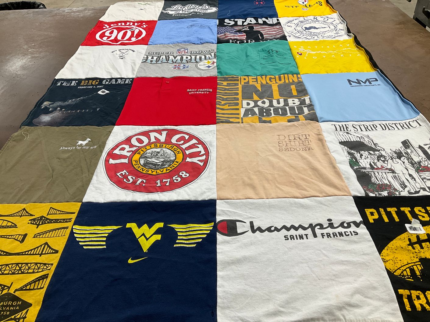 T-shirt quilt featuring west virginia university by Mark from MD