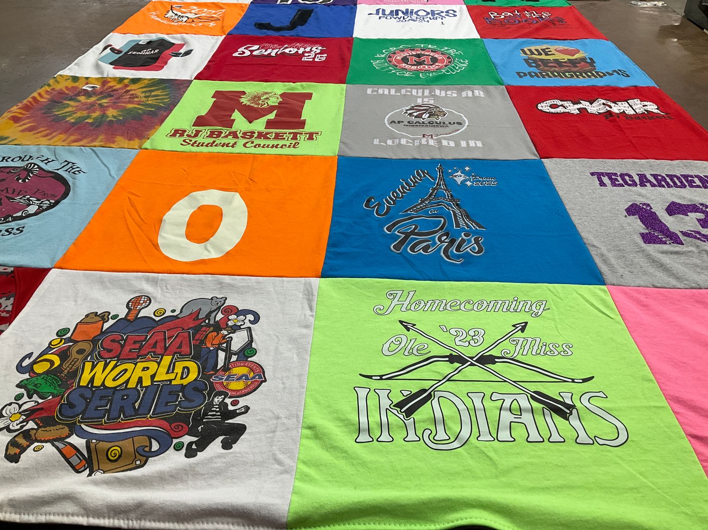 T-shirt quilt from evansville high school by Meghan from IN