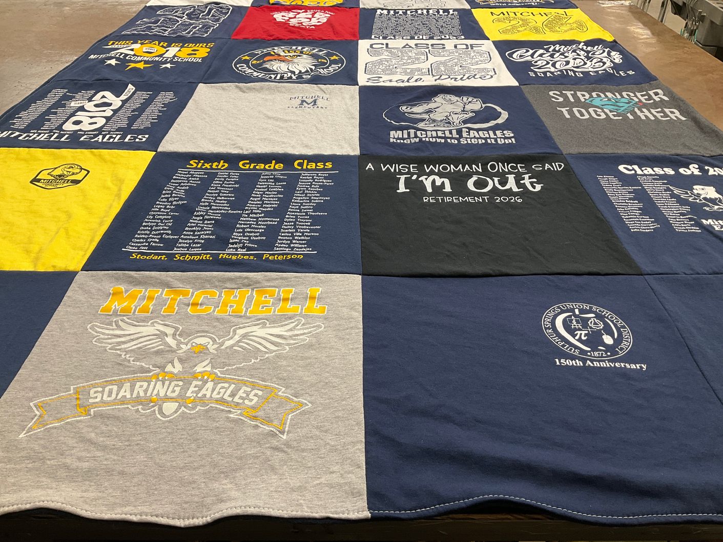 T-shirt quilt featuring mitchell eagles by Maddalena from CA