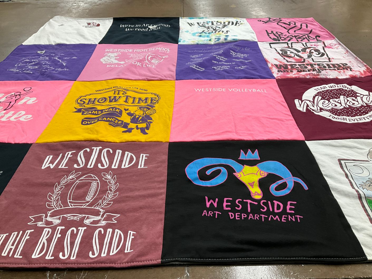 T-shirt quilt featuring westside rams by Sharon from SC