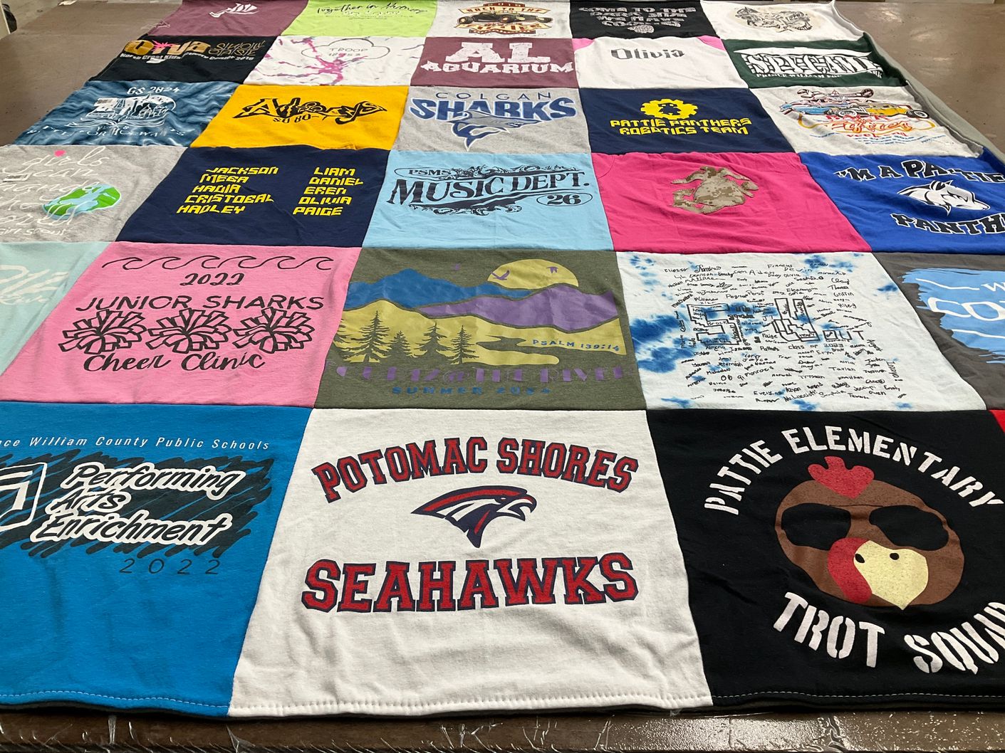 T-shirt quilt featuring potomac shores seahawks by Denielle from VA