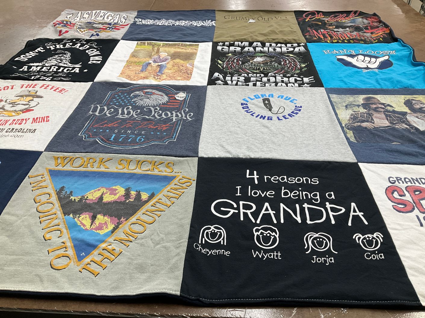 T-shirt quilt with family, outdoors themes by Jennifer from FL