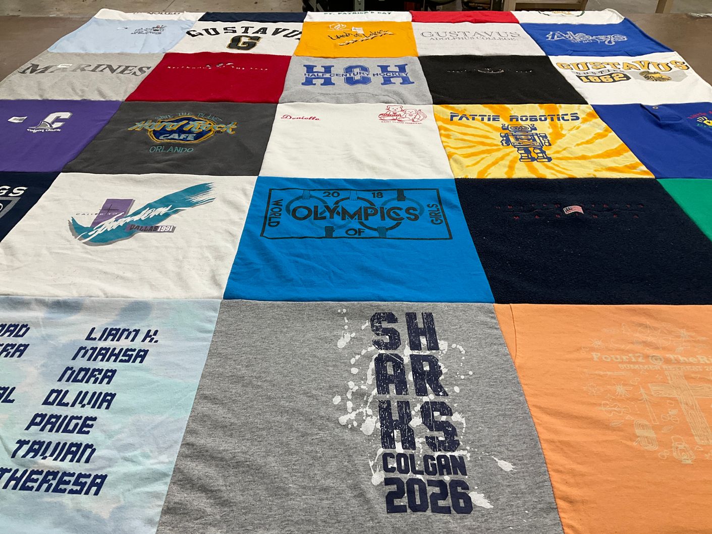 T-shirt quilt from gustavus adolphus college by Denielle from VA