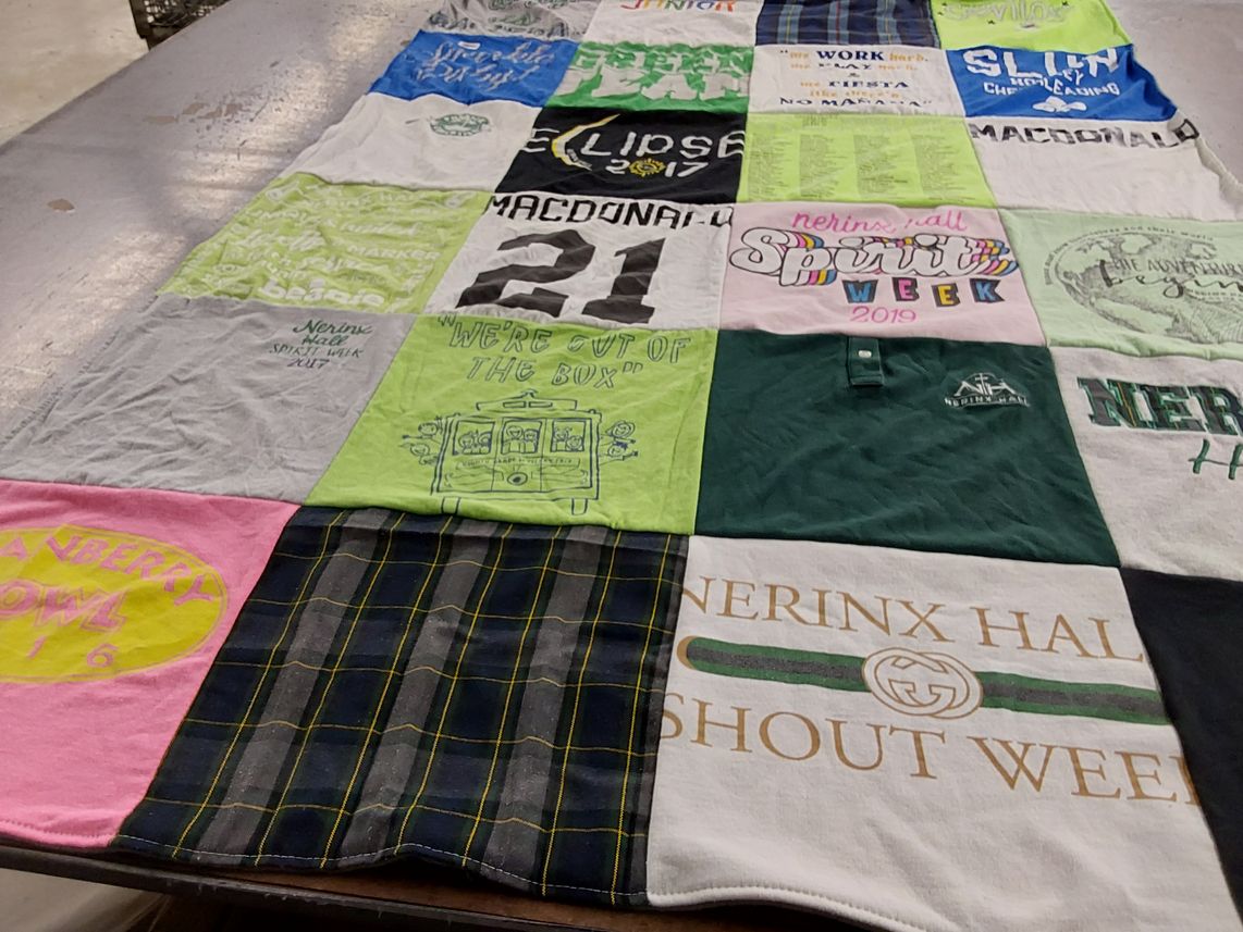 T-shirt quilt from nerinx hall high school by laura from MO