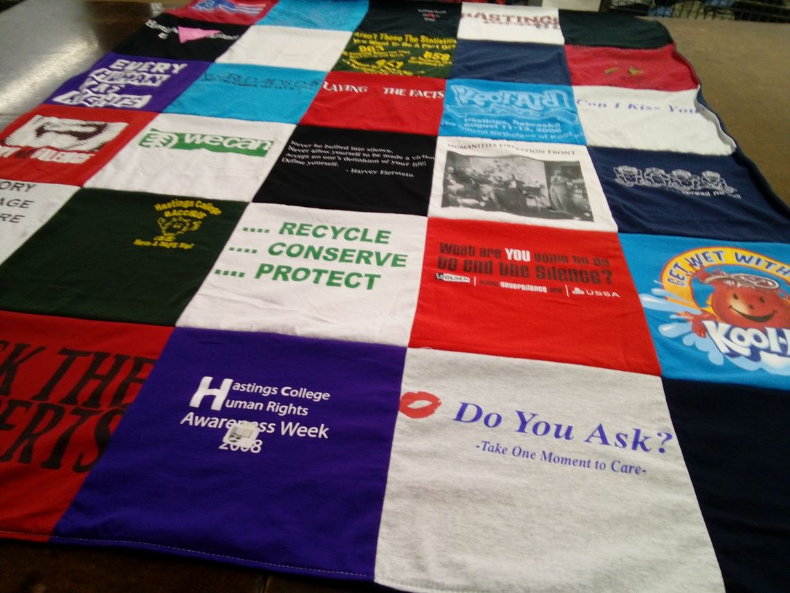 T-shirt quilt from hastings college by Diane from CO