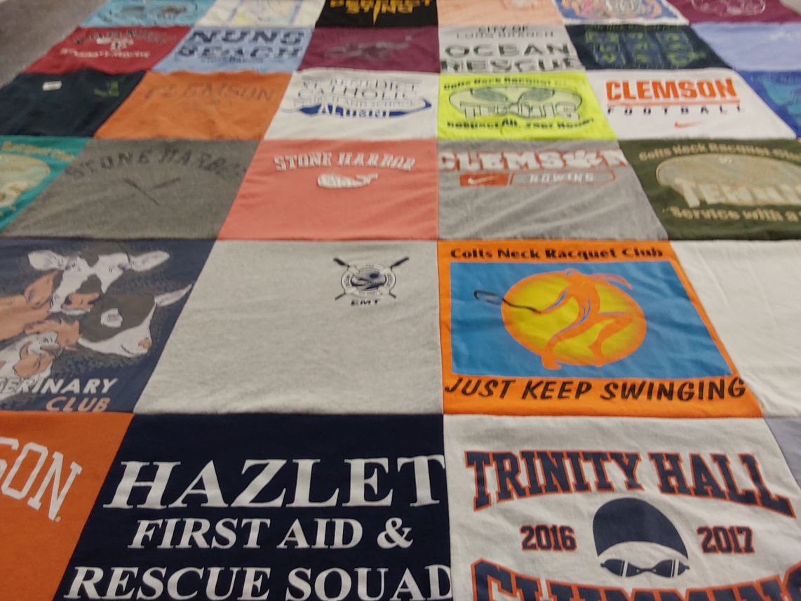 T-shirt quilt from clemson university, trinity hall by Lisa from NJ