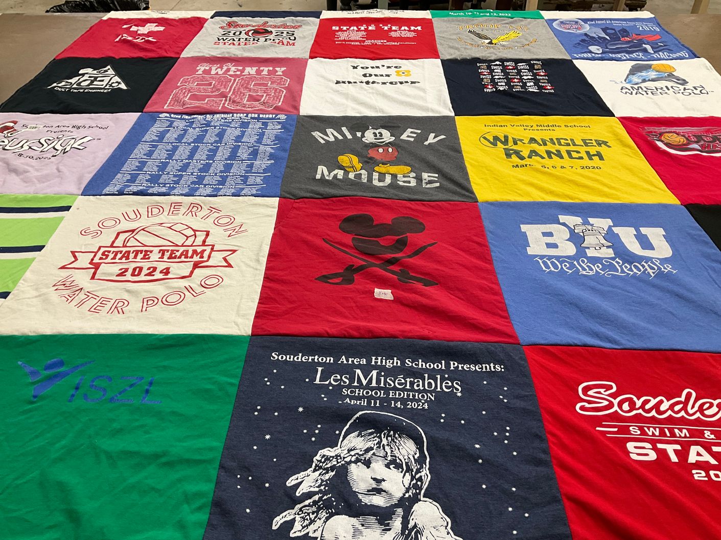 T-shirt quilt featuring souderton water polo, souderton swim by Sarah from PA